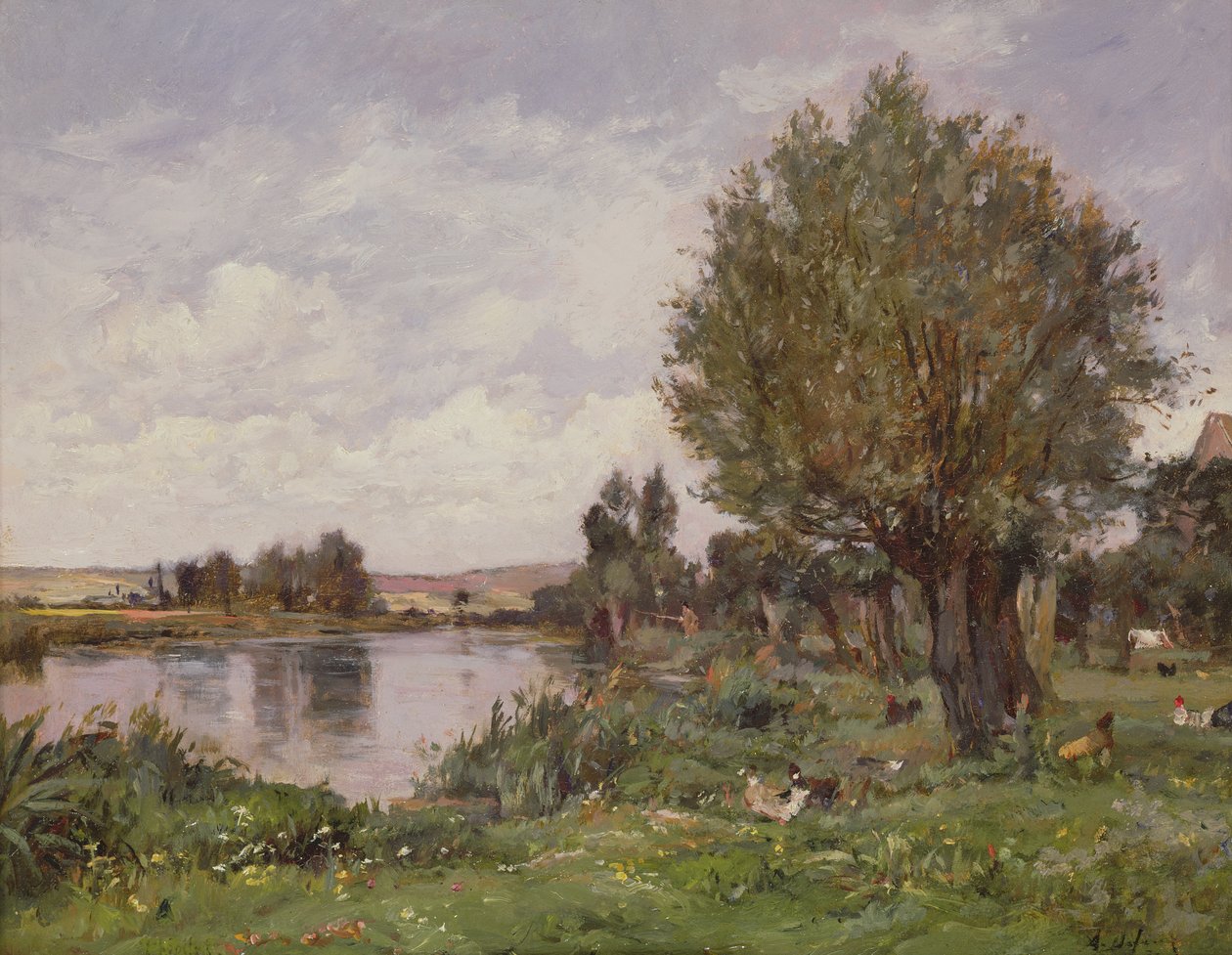Landlige flodscener, 1875 af Alexandre Defaux