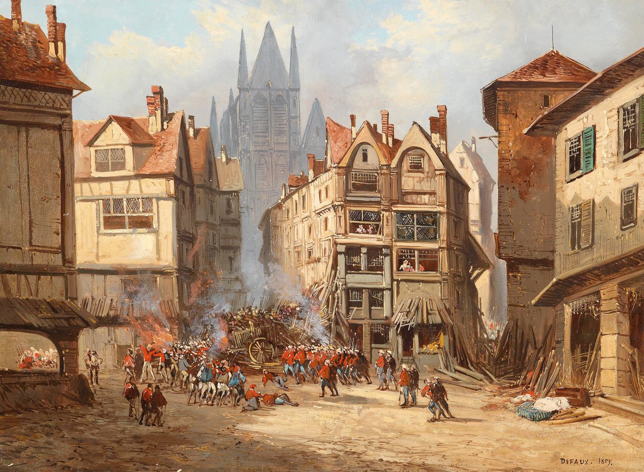Gadekamp i Rouen af Alexandre Defaux