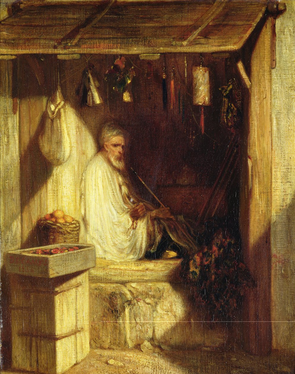 Tyrkisk købmand ryger i sin butik, 1844 af Alexandre Gabriel Decamps