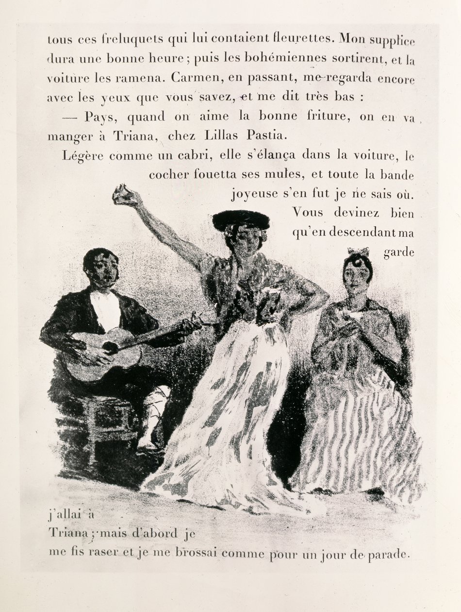 Carmen danser, pub.1901 af Alexandre Lunois