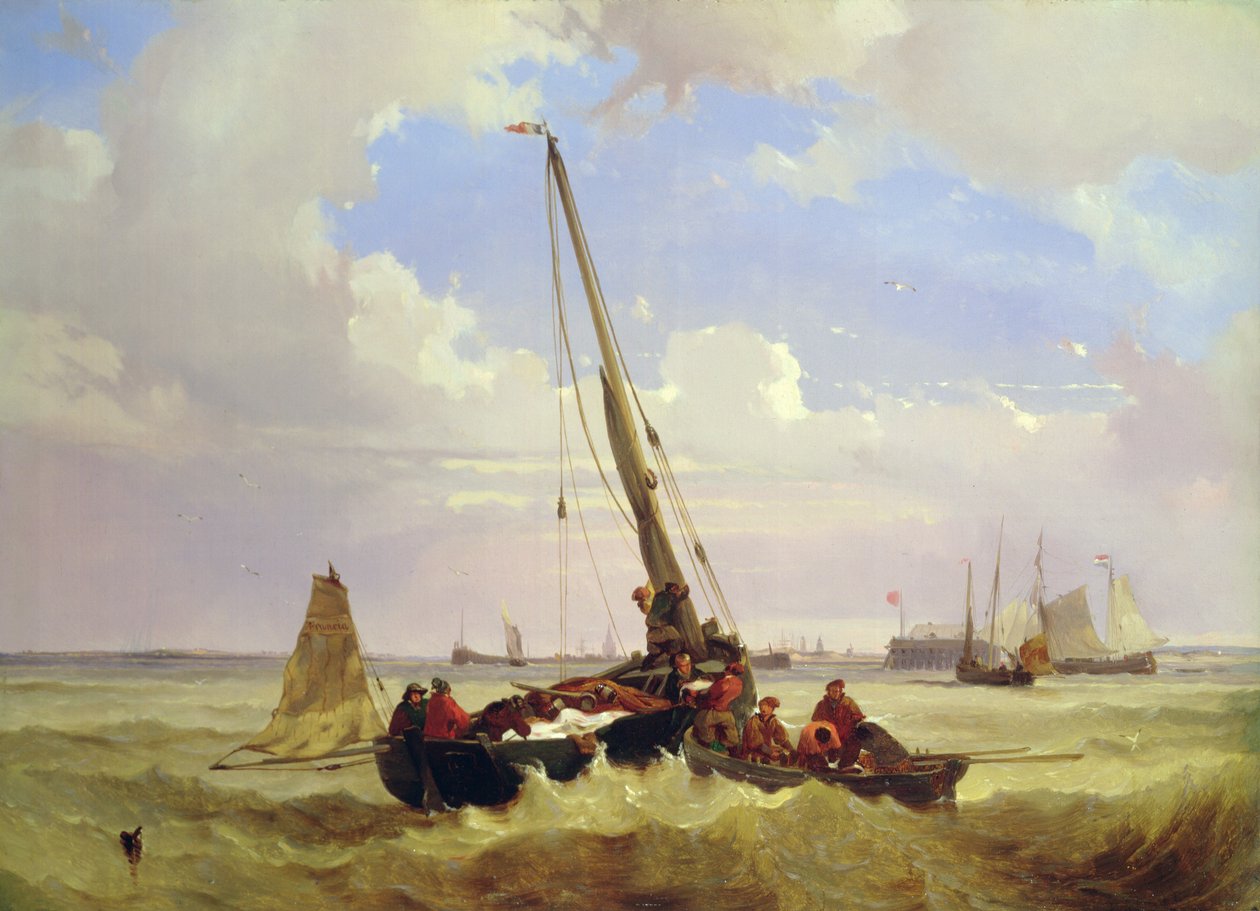 Fiskerfartøjer ud for Calais (maleri) af Alexandre T. Francia