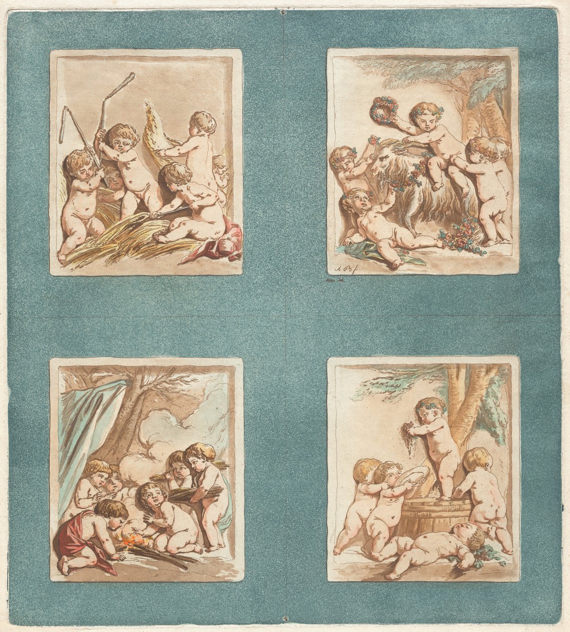 De fire årstider af Alexandre Briceau after Jean Baptiste Hüet, I
