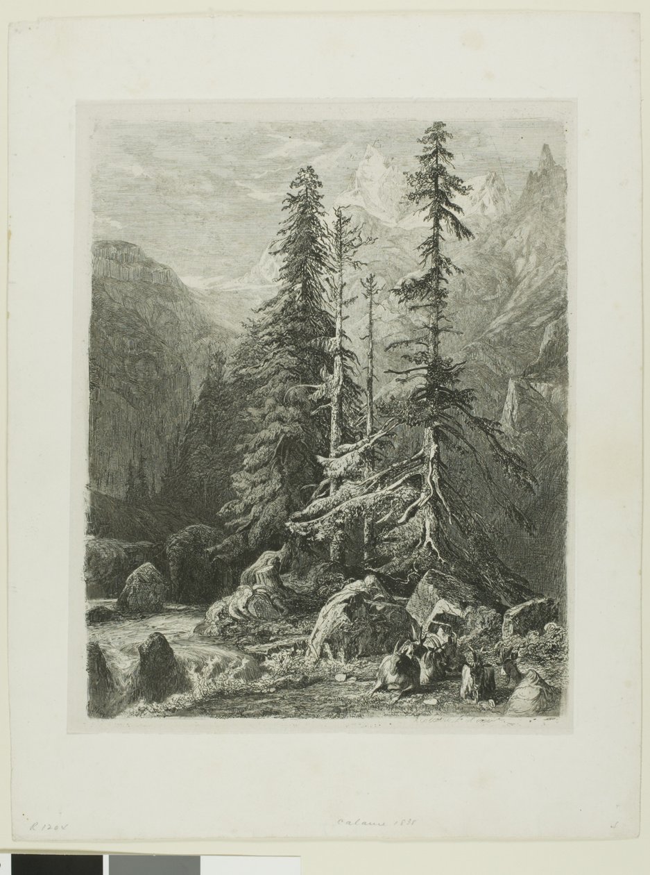 Alpint landskab af Alexandre Calame