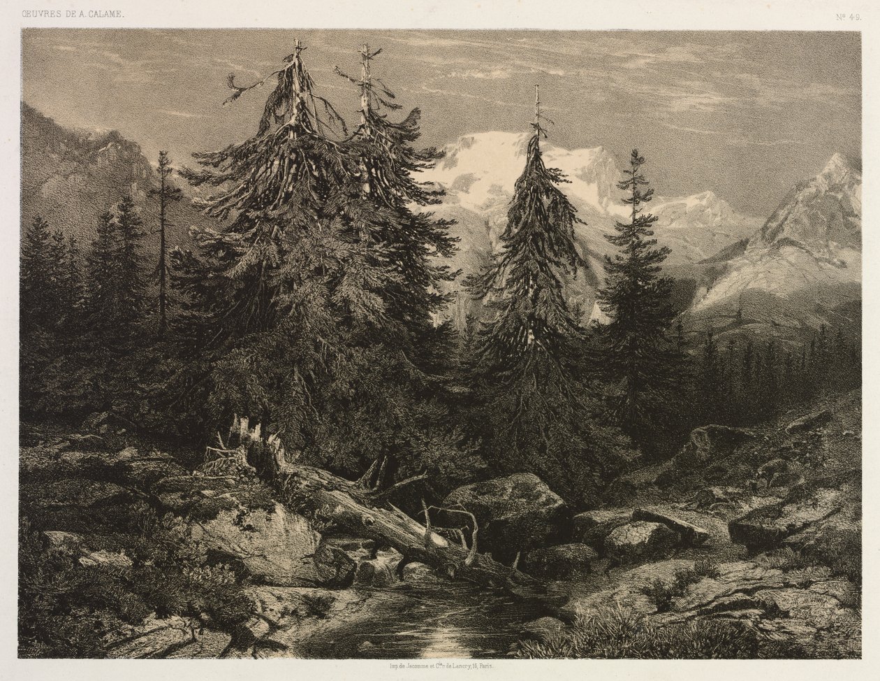 Alpestrøm af Alexandre Calame