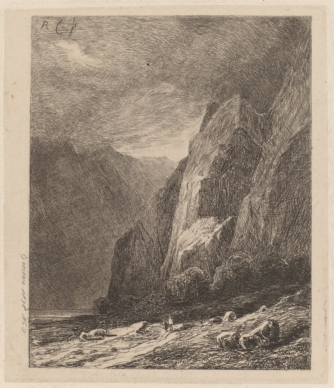 Klipper i en storm af Alexandre Calame