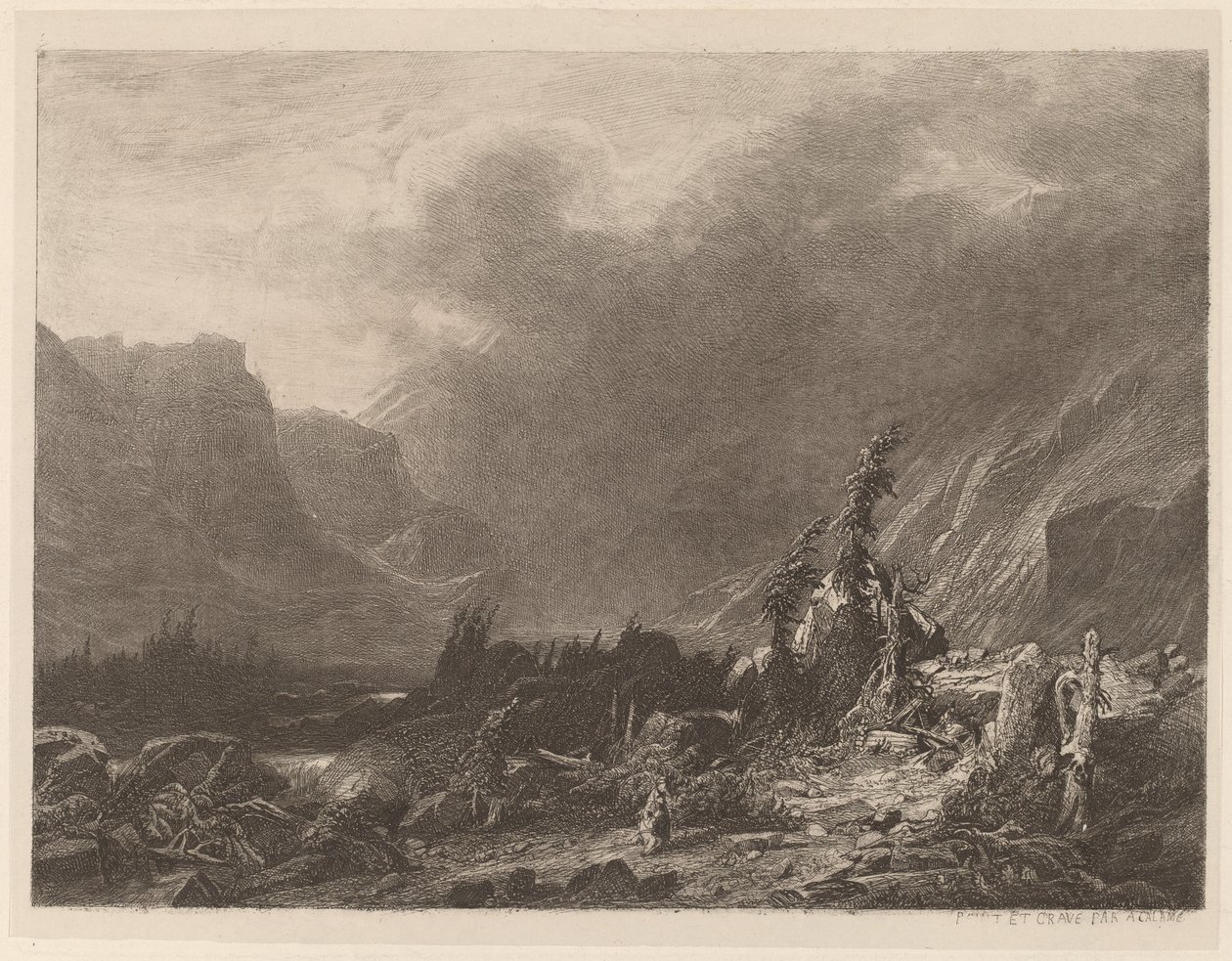 Bjergstorm af Alexandre Calame