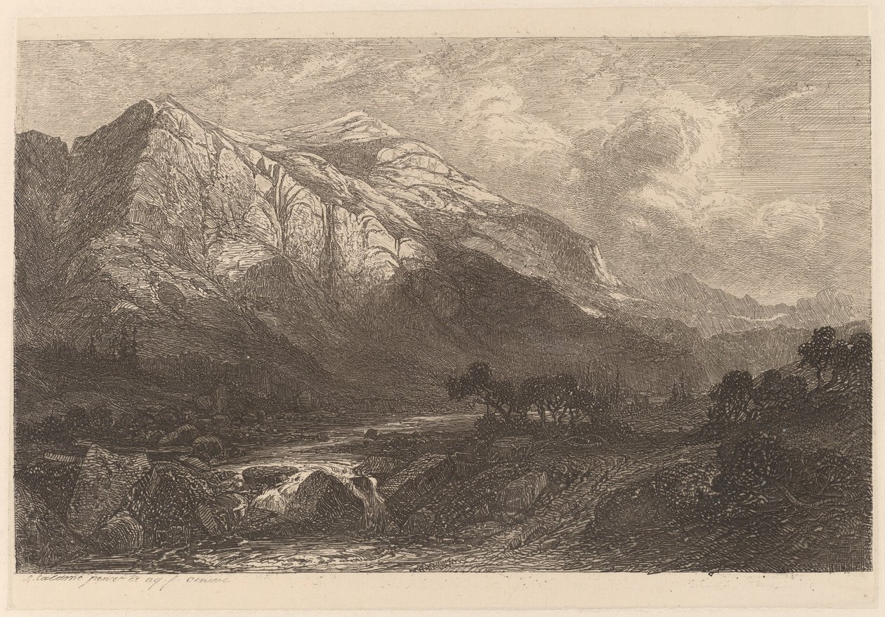 Bjergstrøm af Alexandre Calame