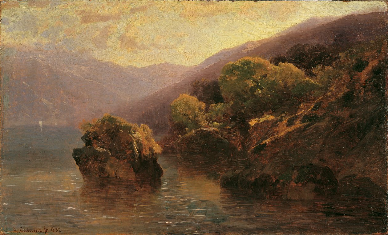 Parti fra Genevesøen af Alexandre Calame