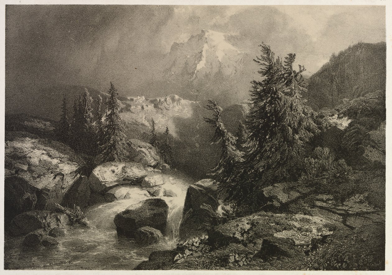Storm i Alperne af Alexandre Calame