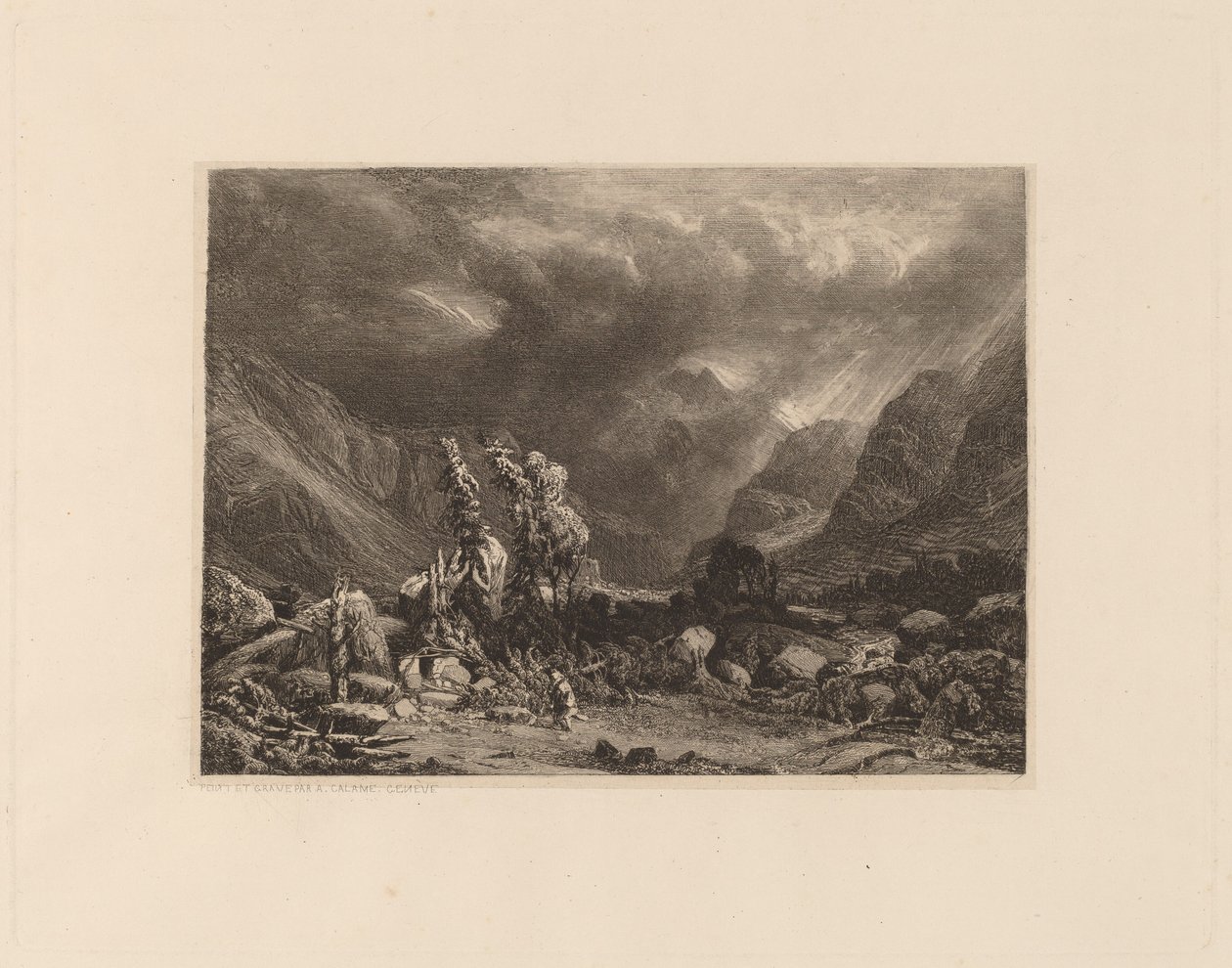 Storm i bjergene af Alexandre Calame