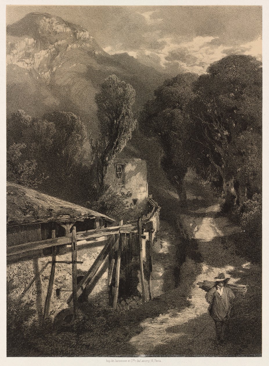 The Simplon Road, Meillerie, Frankrig. af Alexandre Calame