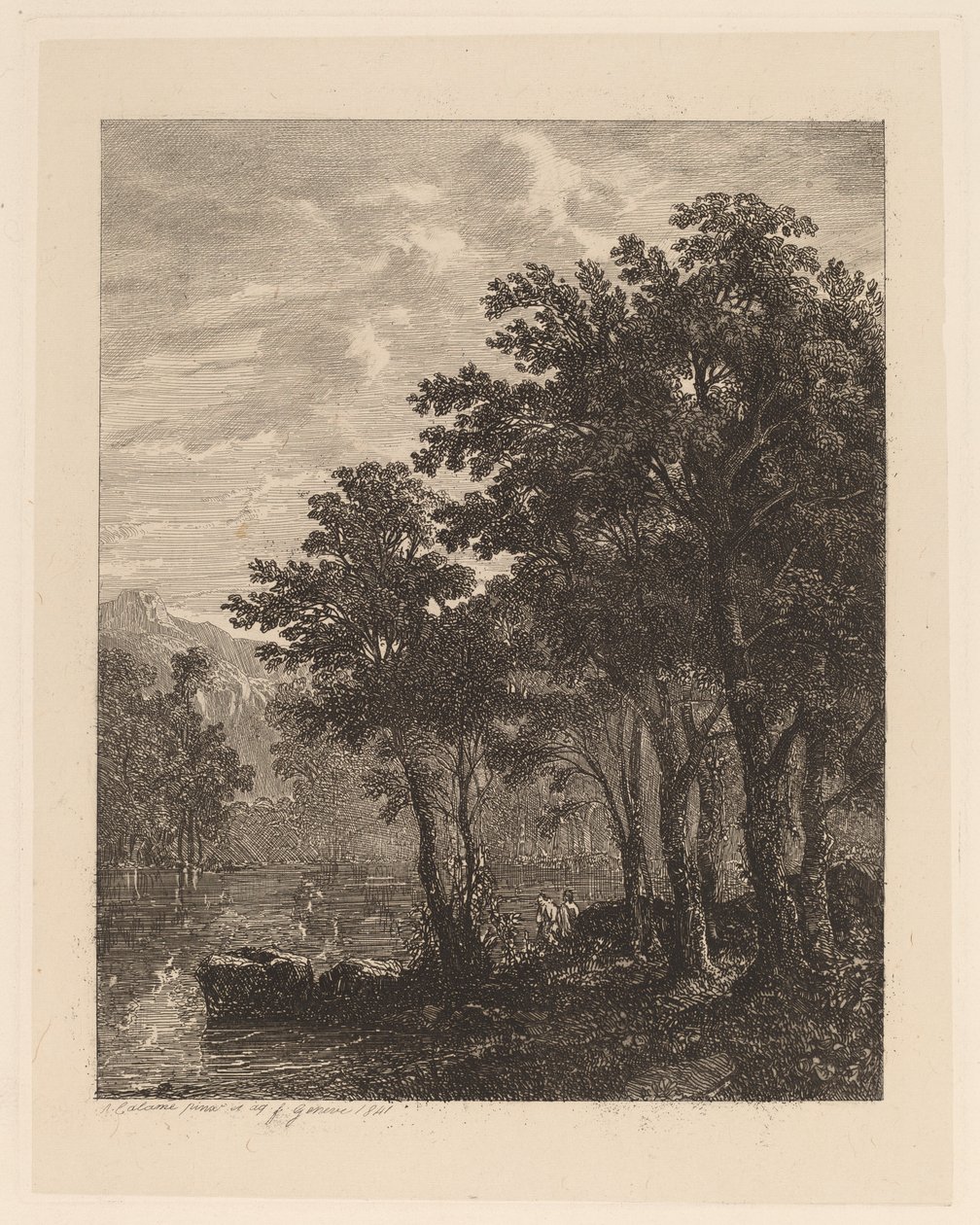 Træer ved en flod af Alexandre Calame