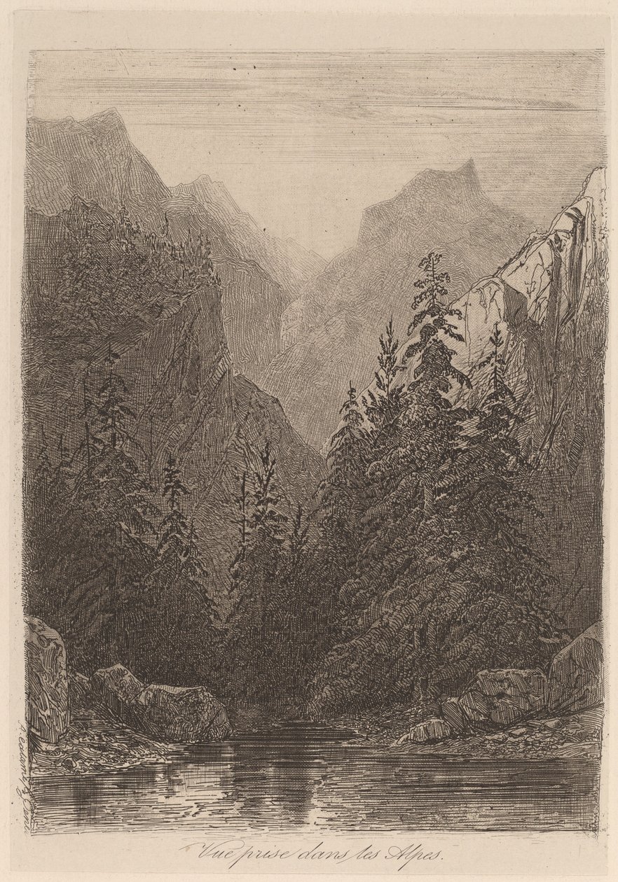 Udsigt taget i Alperne af Alexandre Calame