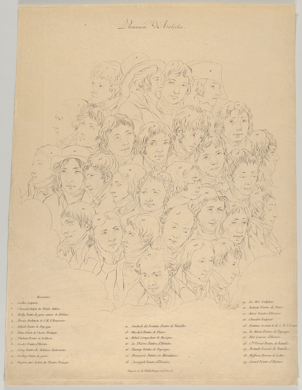 En samling af kunstnere, 1804. af Alexandre Clément