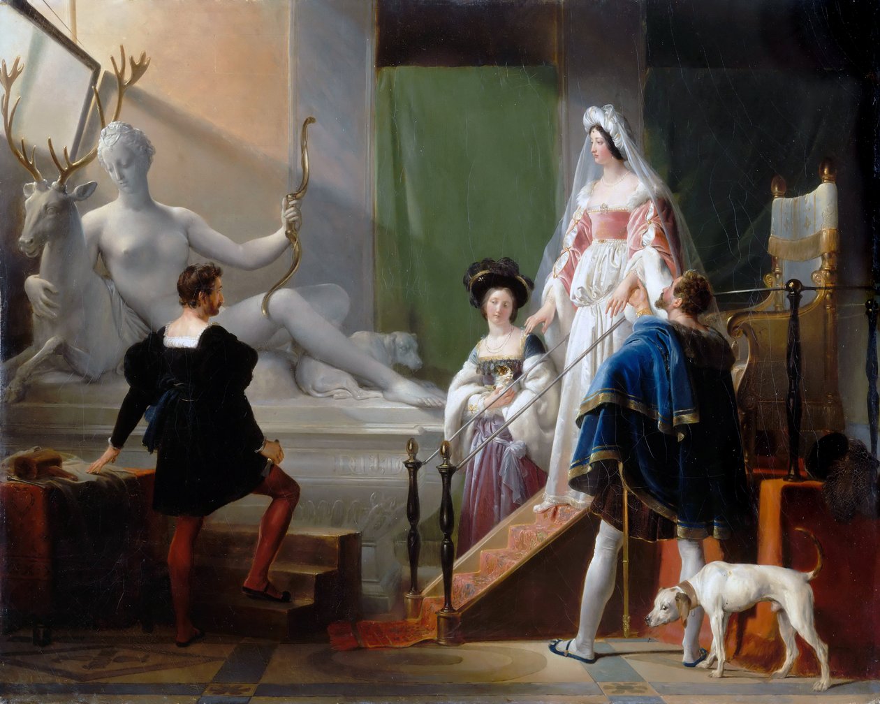 Diane de Poitiers på besøg hos Jean Goujon af Alexandre Evariste Fragonard