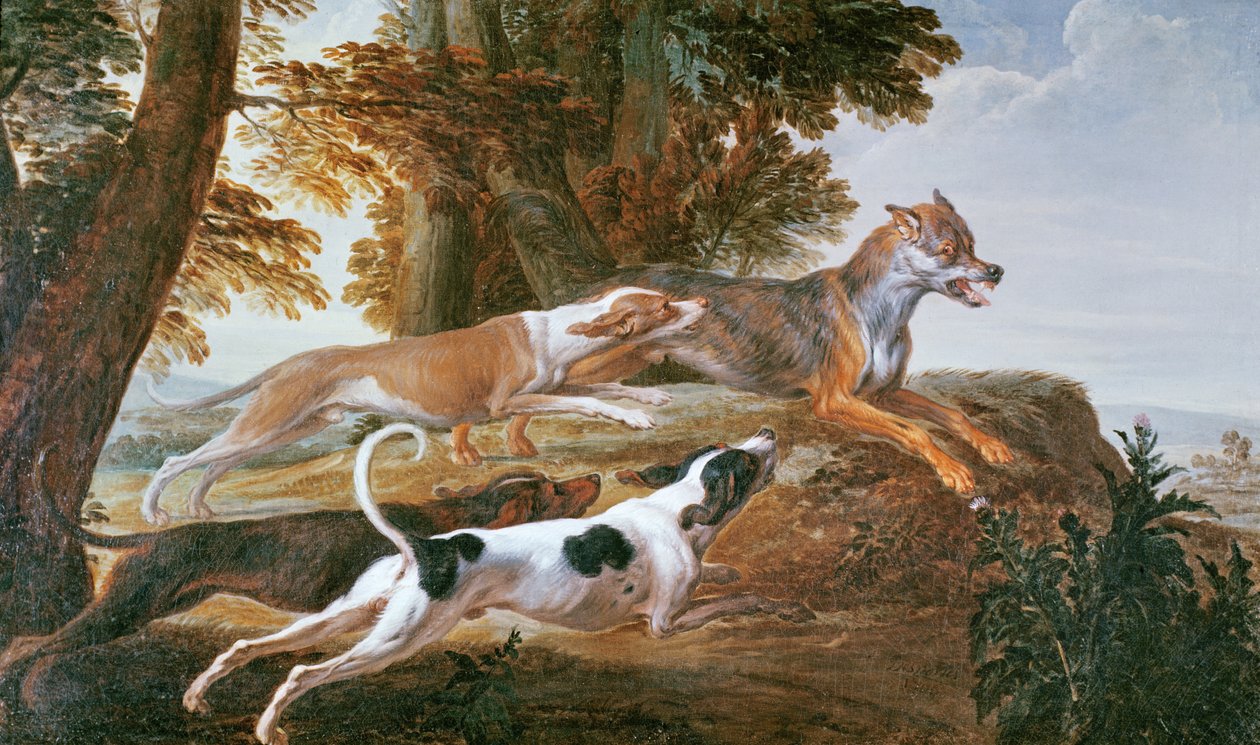 Ulvejagten, ca.1720 af Alexandre Francois Desportes