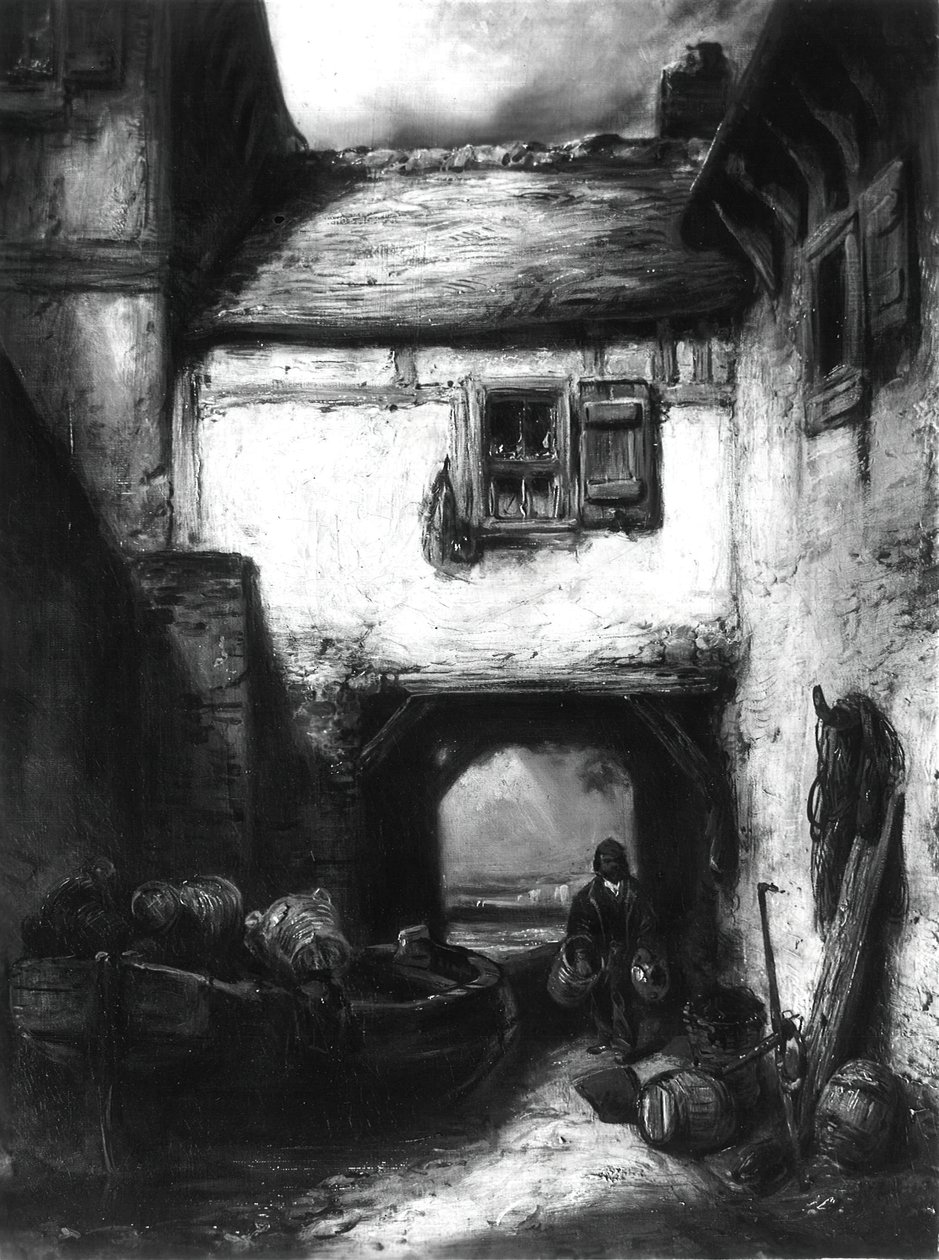 Gårdhave, ca. 1855. af Alexandre Gabriel Decamps