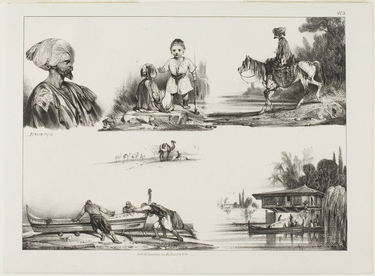 Skitseark, nr. 3 af Alexandre Gabriel Decamps