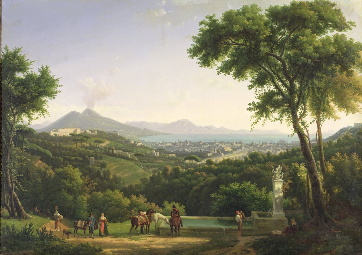 Udsigt over Napoli fra Capodimonte, 1813 af Alexandre Hyacinthe Dunouy