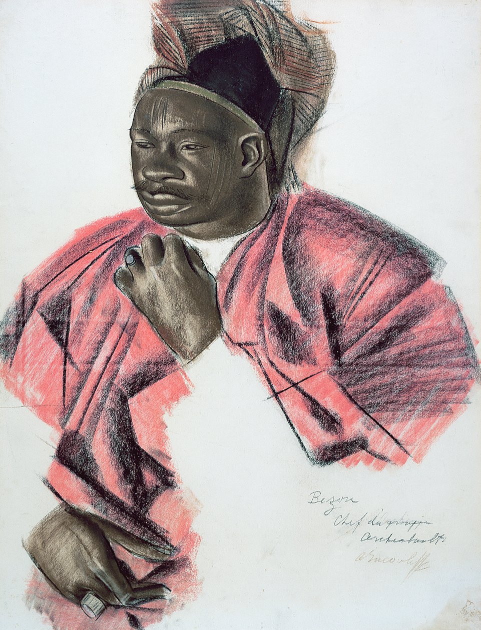 Bezou, 1927 (kridt på papir) af Alexandre Iacovleff