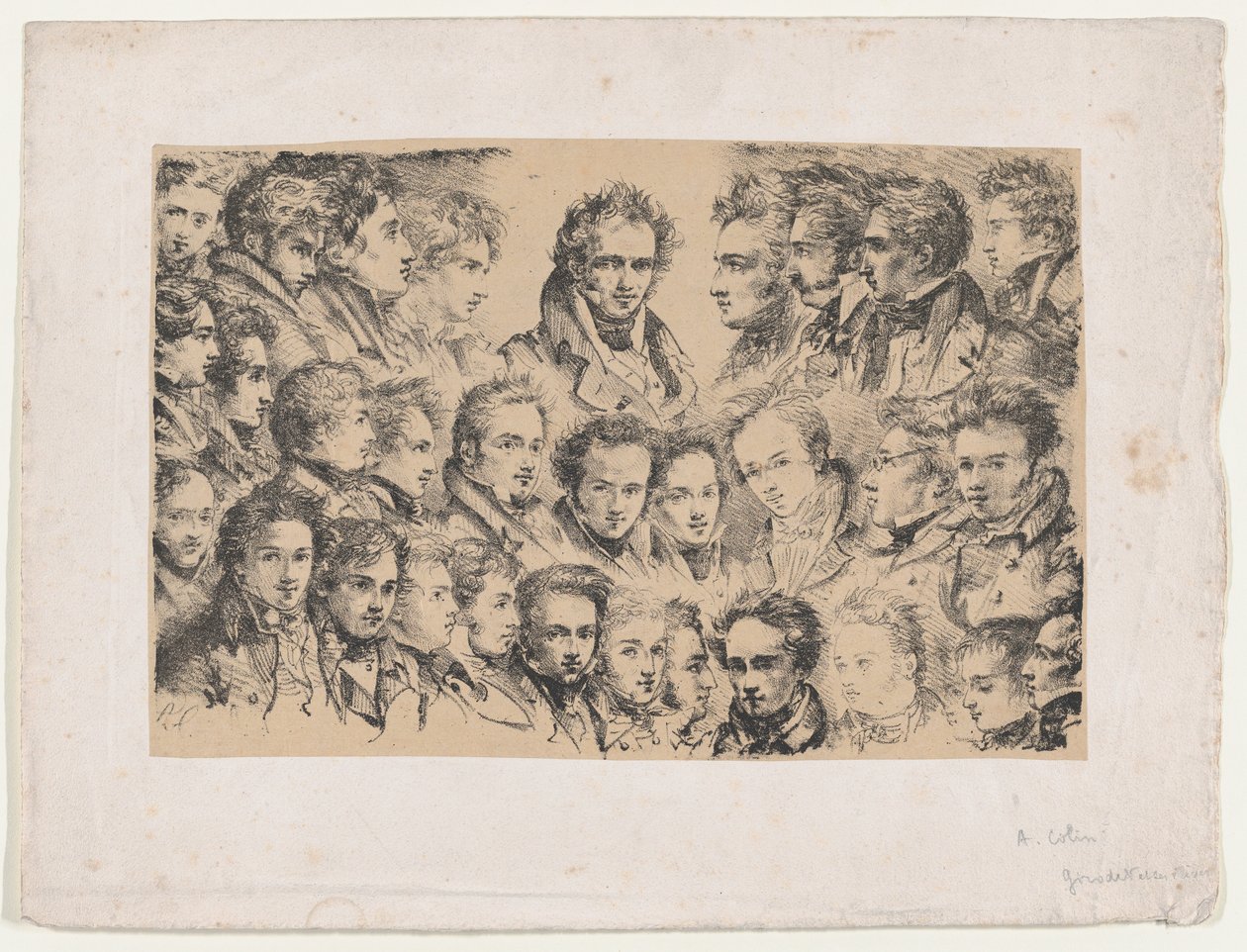 Girodet og hans elever, ca. 1817. af Alexandre Marie Colin