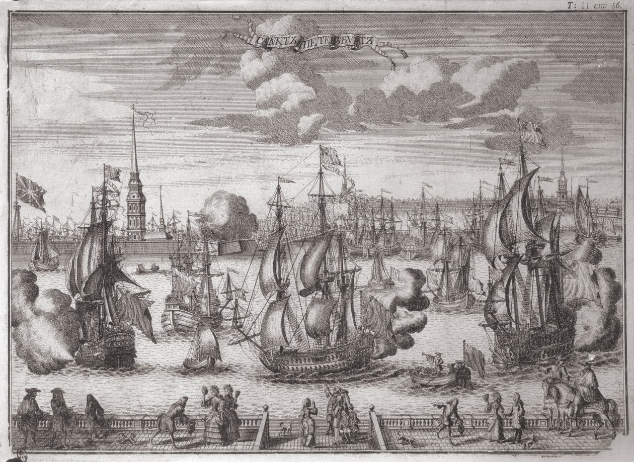 Udsigt over Sankt Petersborg, 1727 af Alexei Fyodorovich Zubov