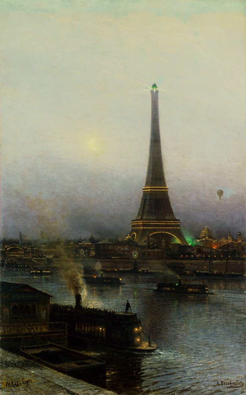 Eiffeltårnet om natten, 1889. af Alexei Petrovich Bogolyubov