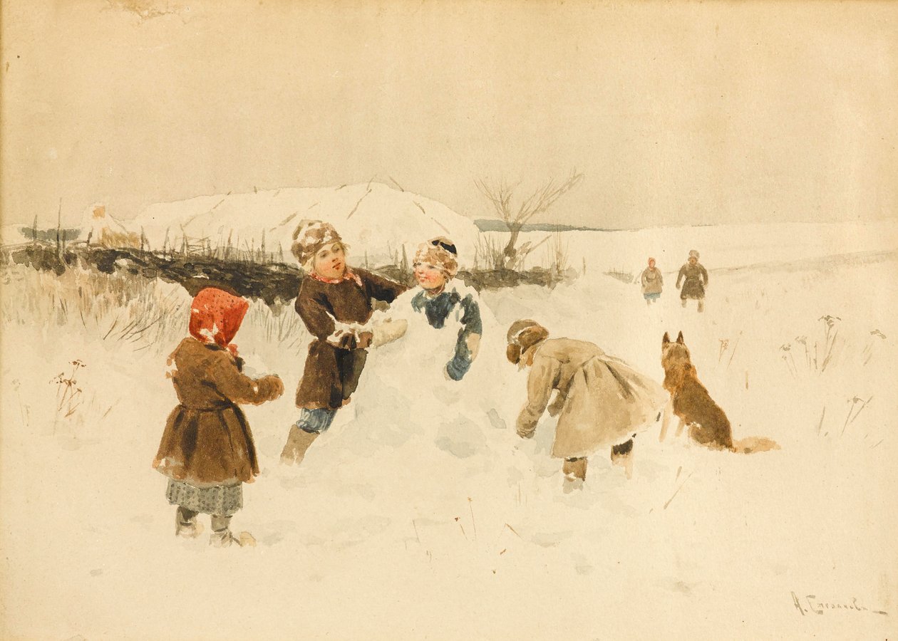 At lave en snemand, 1891. af Alexei Stepanovich Stepanov