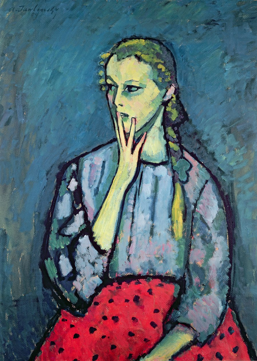 Portræt af en ung pige af Alexej von Jawlensky
