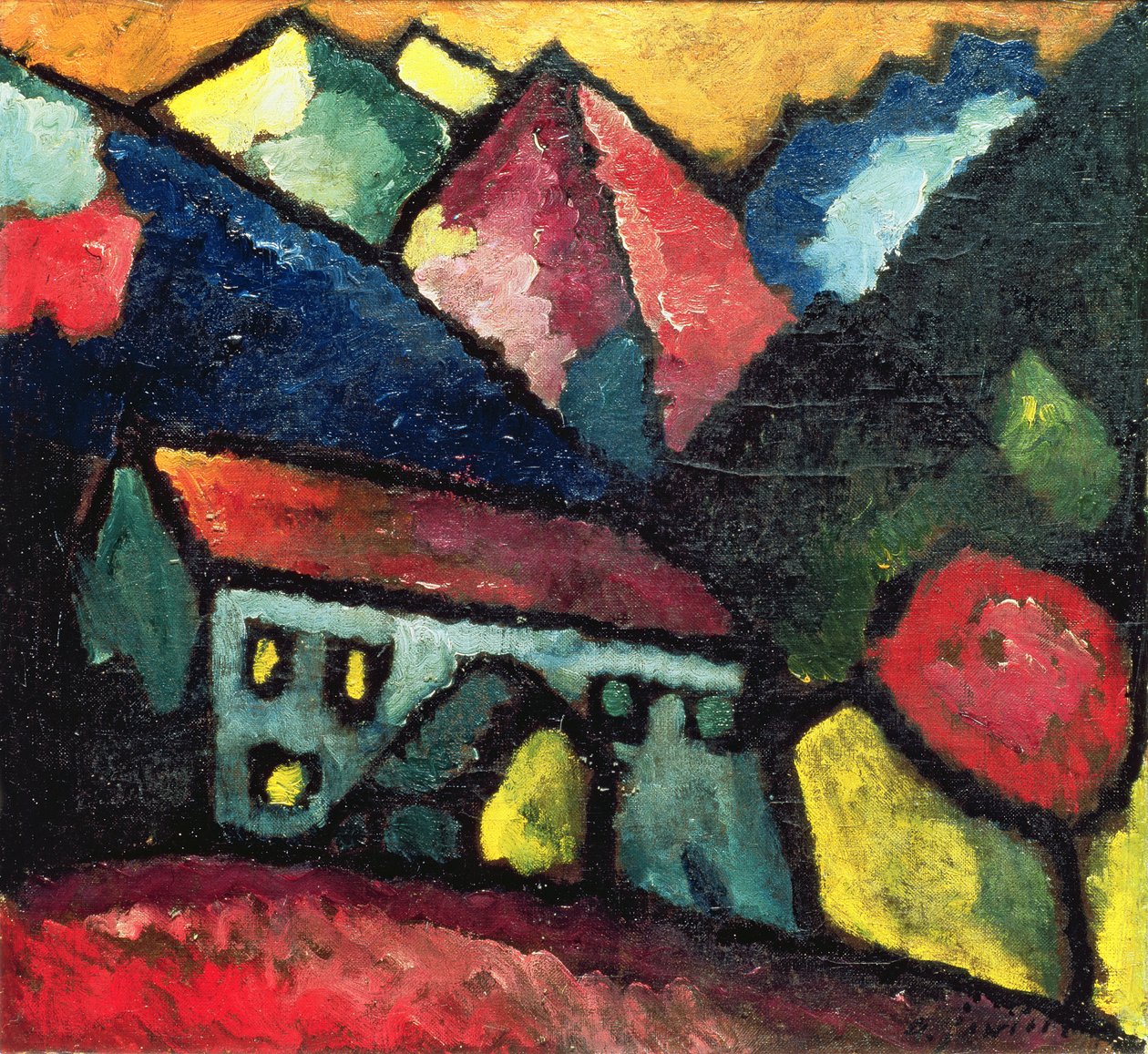 Et hus i bjergene, ca. 1912 af Alexej von Jawlensky