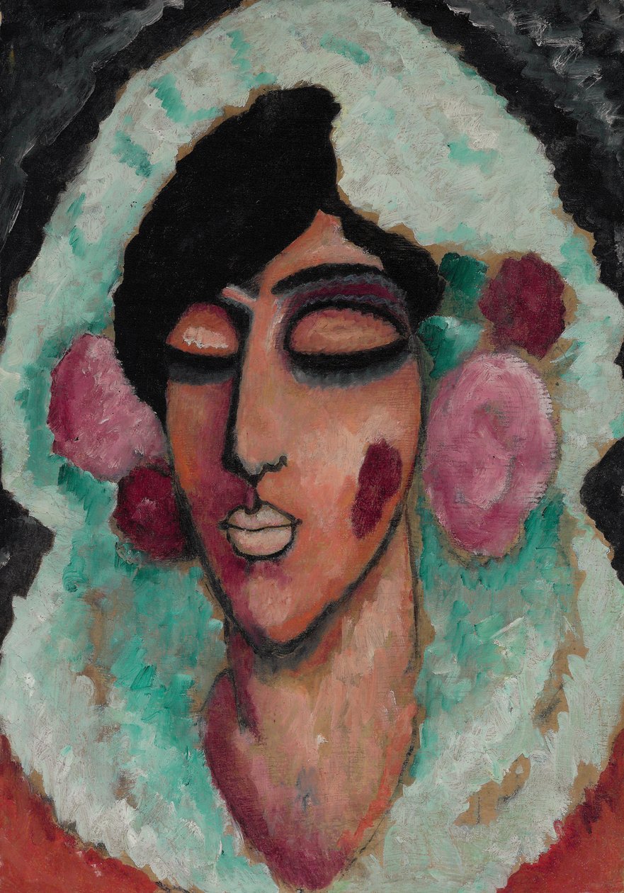 Abstrakt hoved: Vinterringning af Alexej von Jawlensky