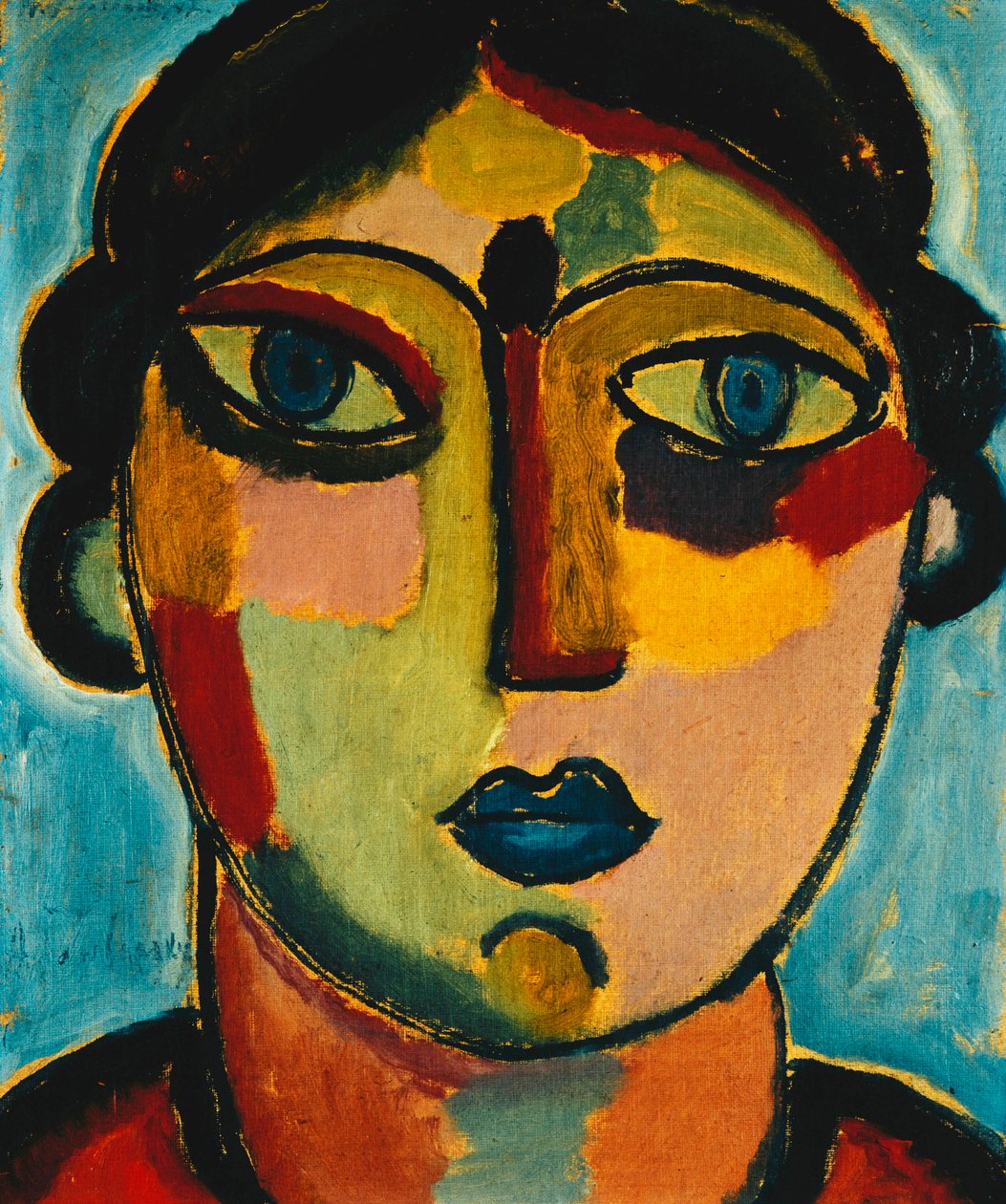 Blå Mund; Blauer Mund, 1917 af Alexej von Jawlensky