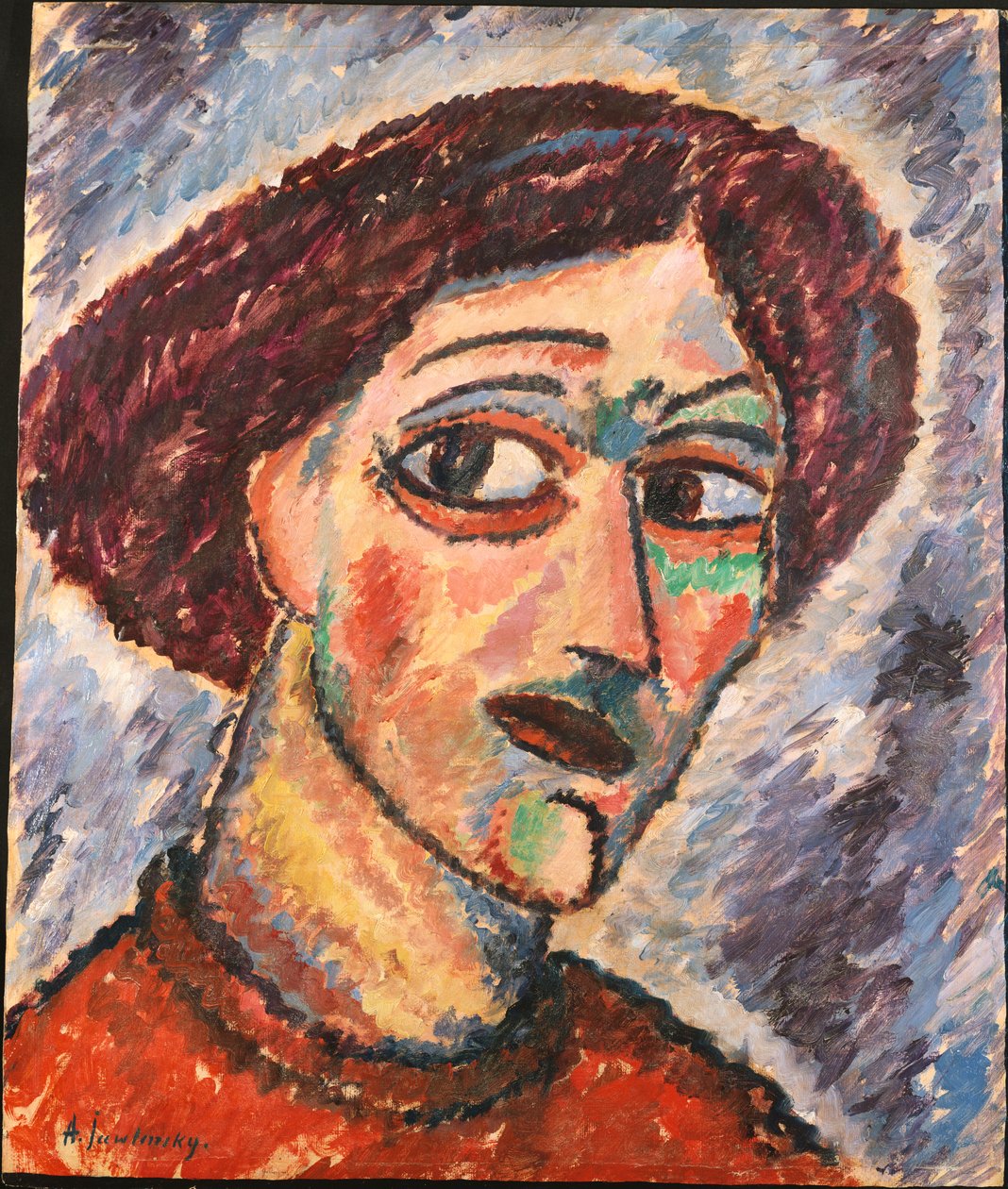 Tilted Head, ca. 1913 (olie på bord) af Alexej von Jawlensky