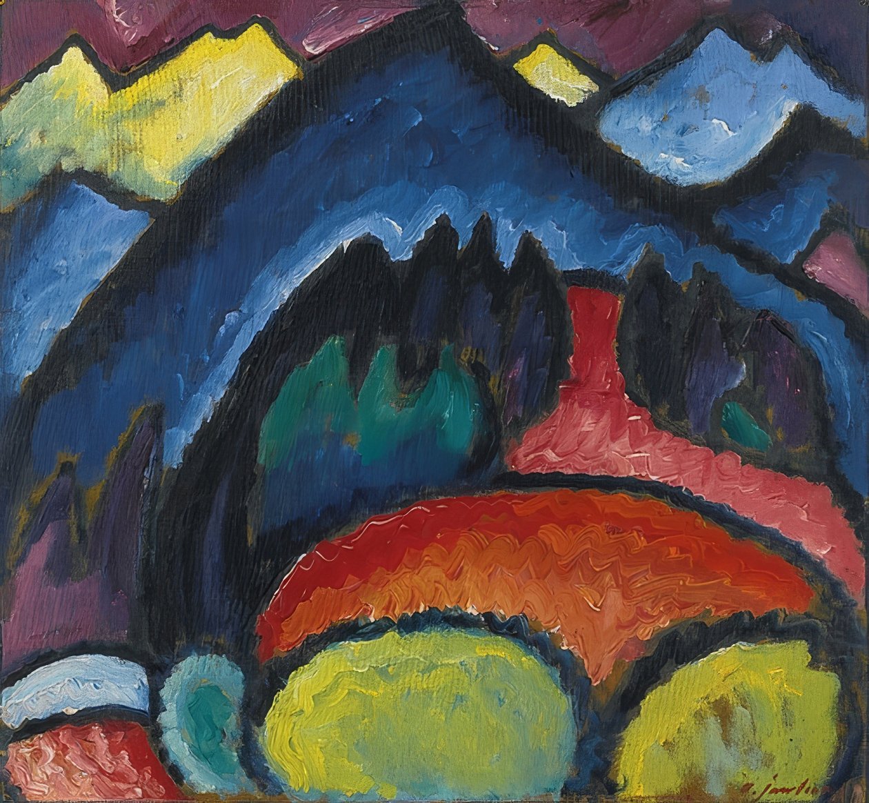 Oberstdorf - bjerge. 1912 af Alexej von Jawlensky