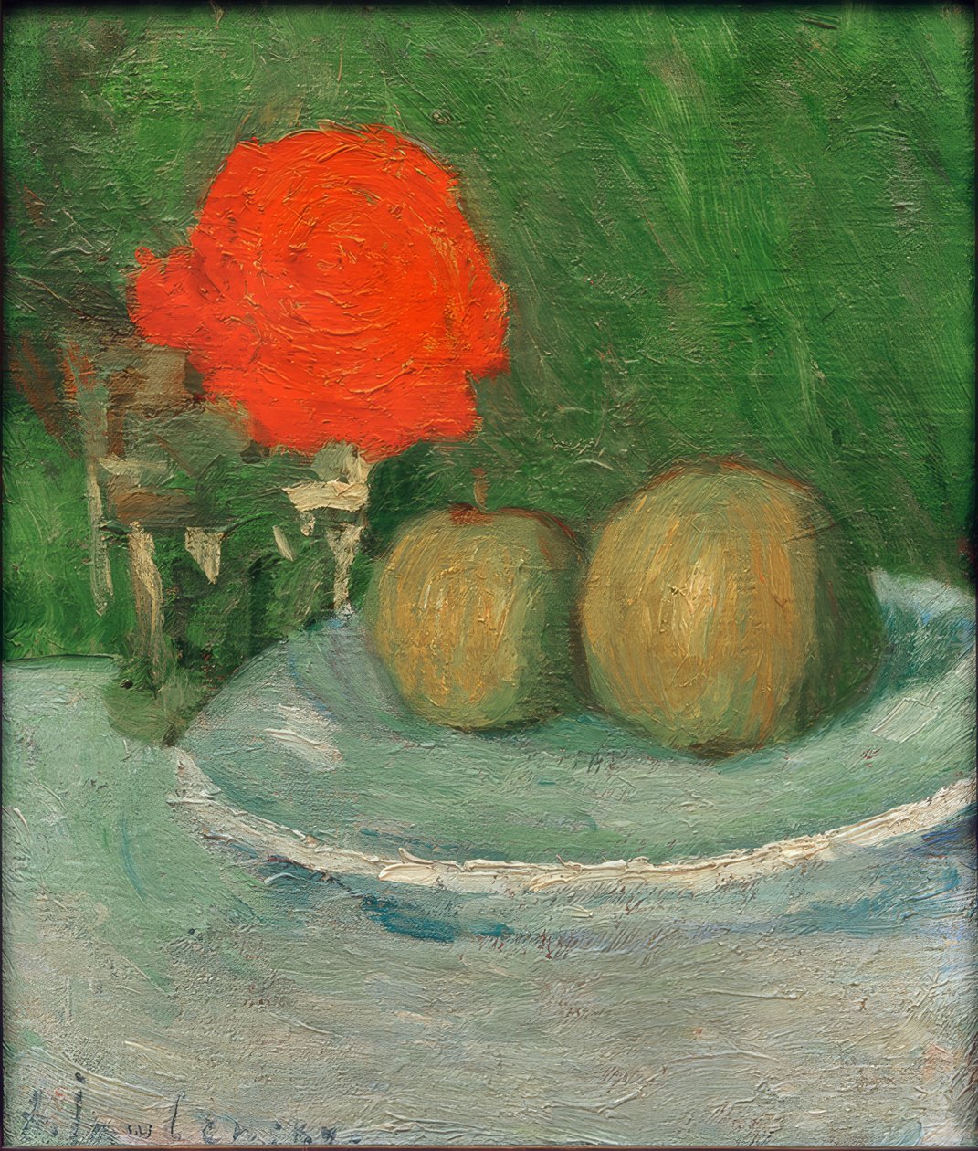 Stilleben med æbler og rose af Alexej von Jawlensky