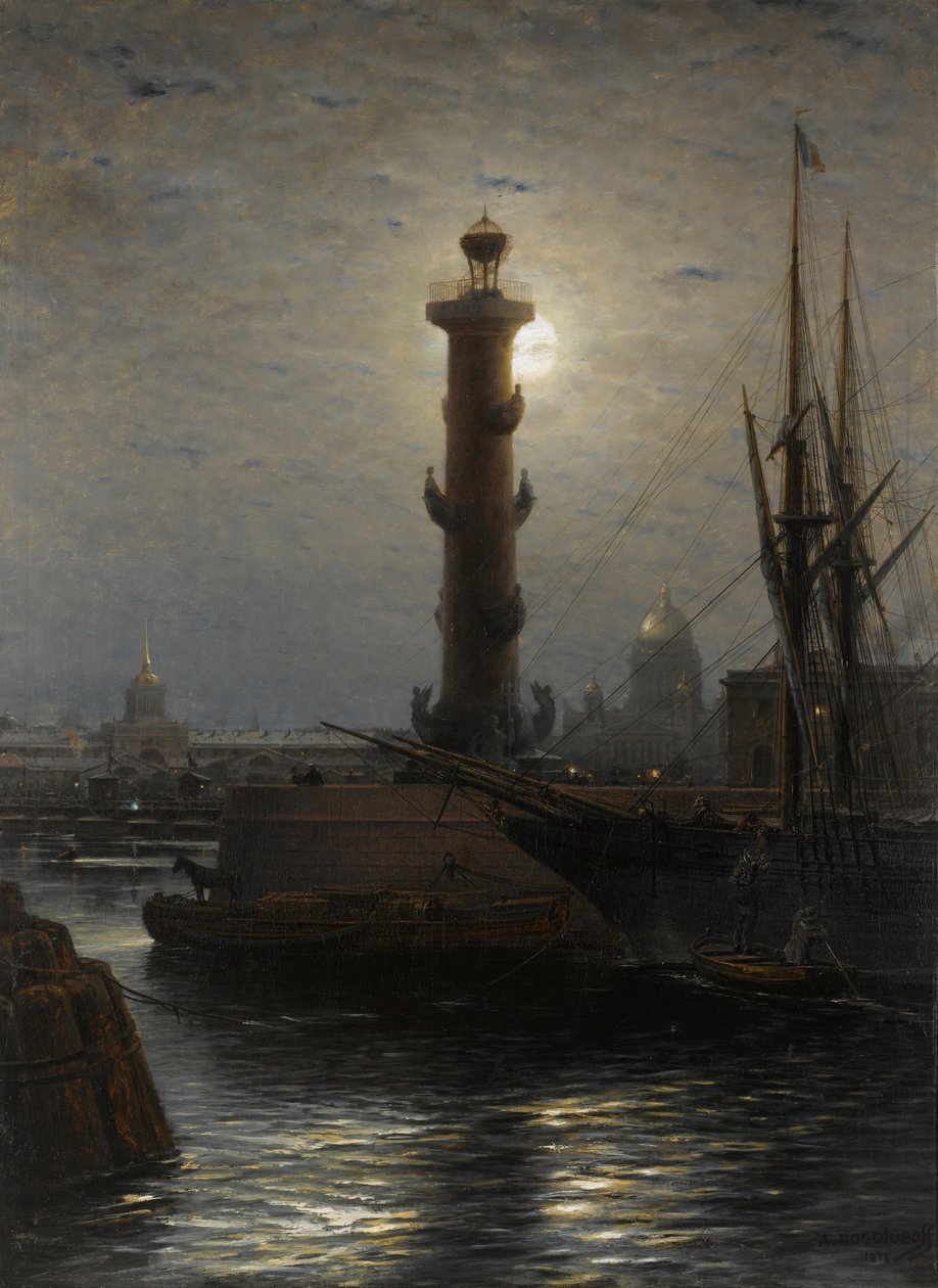 Rostralkolonnen nær børsen, Sankt Petersborg. af Alexey Bogolyubov