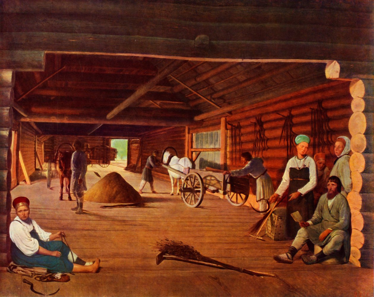 Flailing the Grain, c1821, 1965. af Alexey Venetsianov