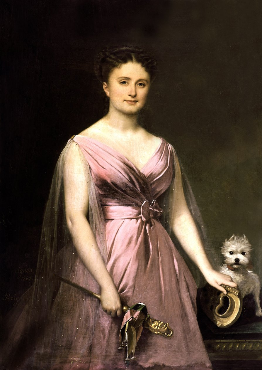 Portræt af Hortense Schneider af Alexis Nicolas Perignon