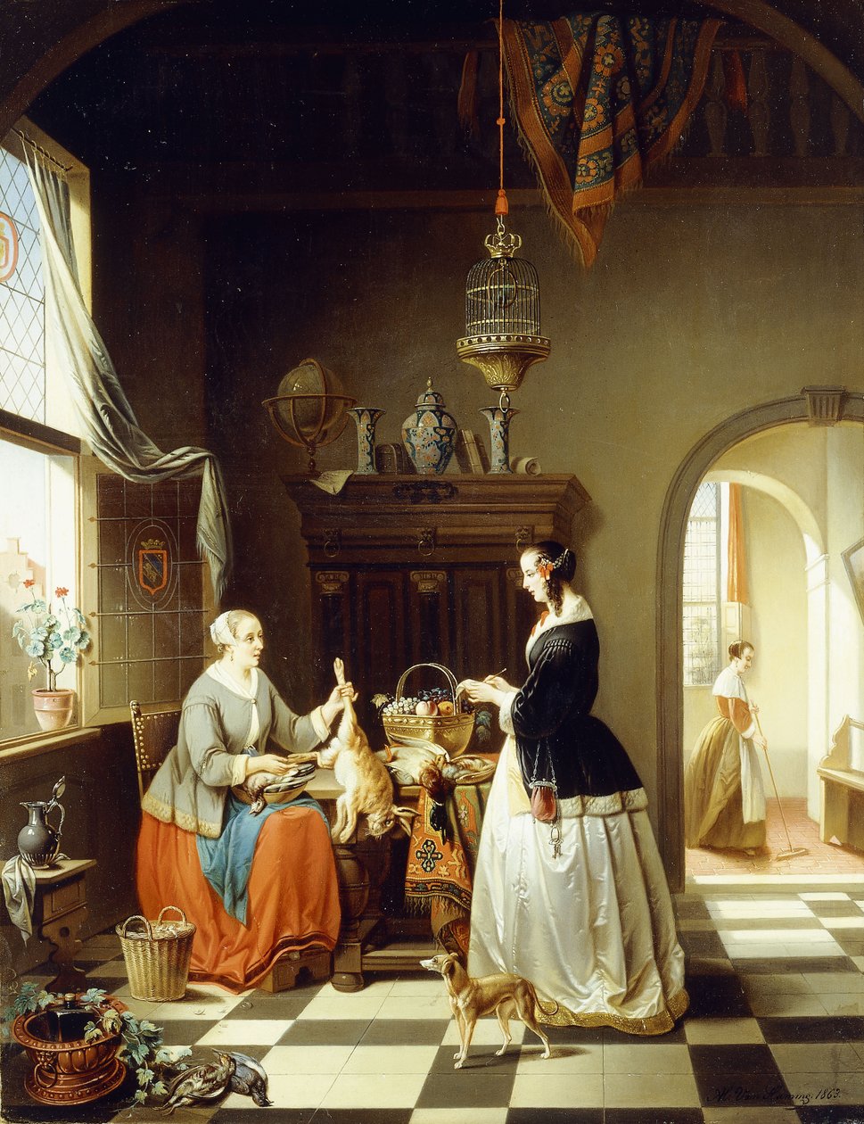 Planlægning af måltidet, 1863 af Alexis van Hamme