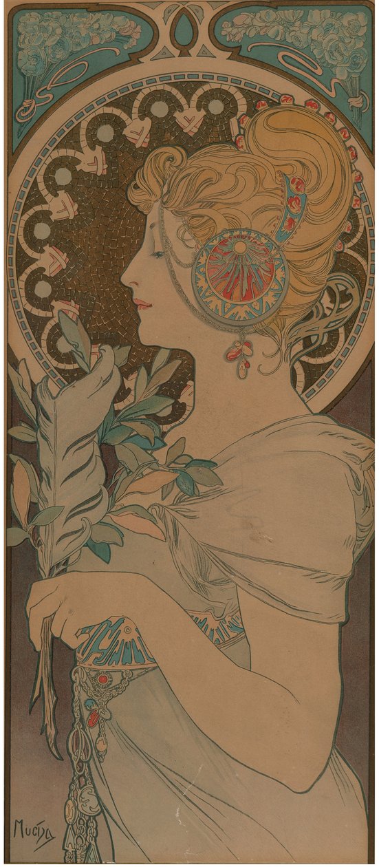 Fjer, 1899. af Alfons Marie Mucha