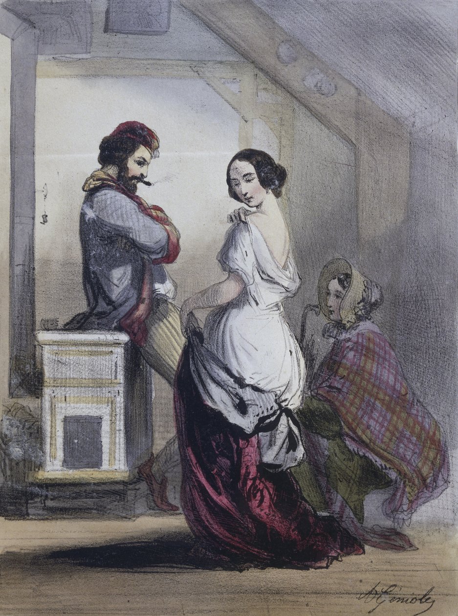Kunstner og model, 1850) af Alfred Andre Geniole