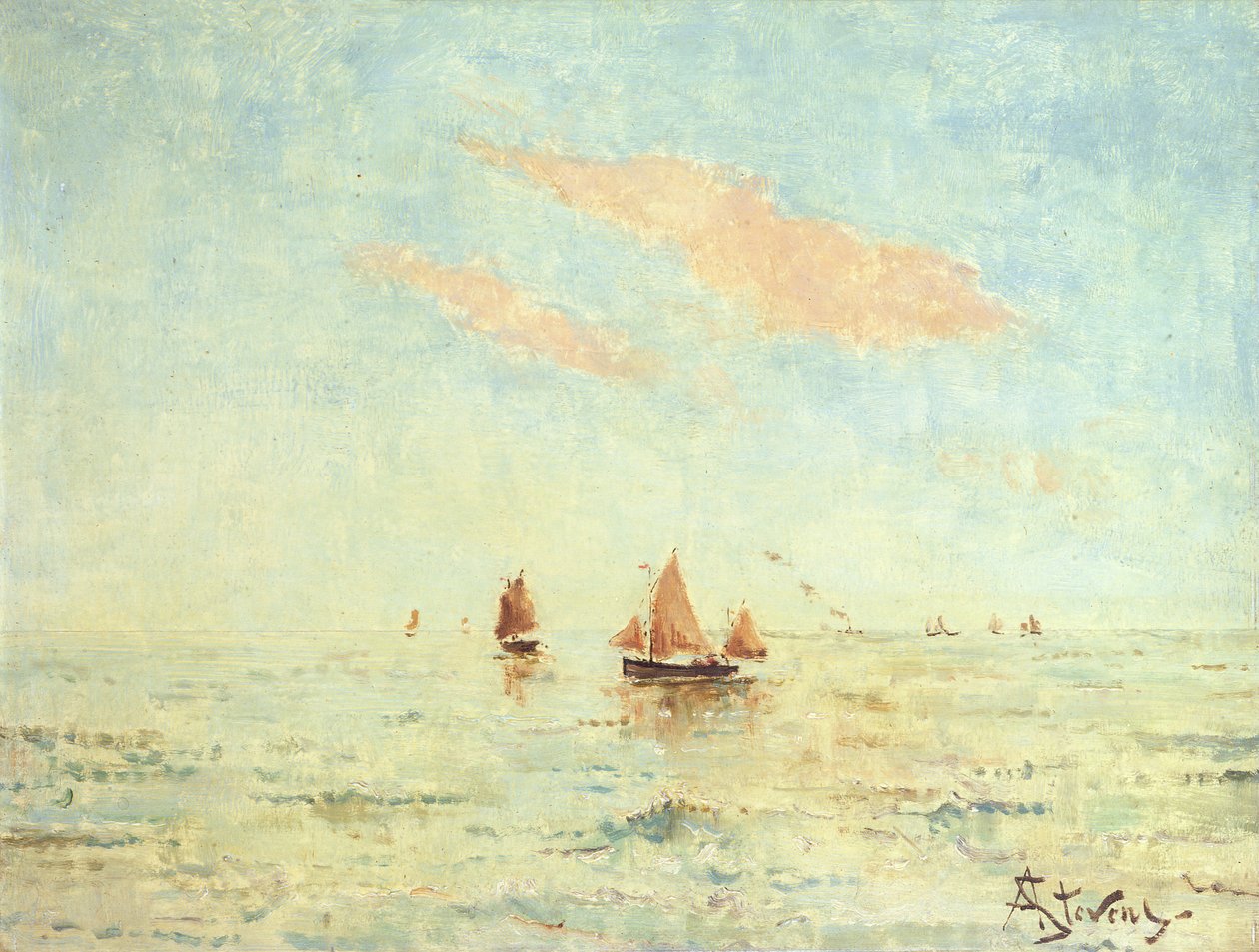 Havet ud for Treport, ca.1880 af Alfred Emile Stevens