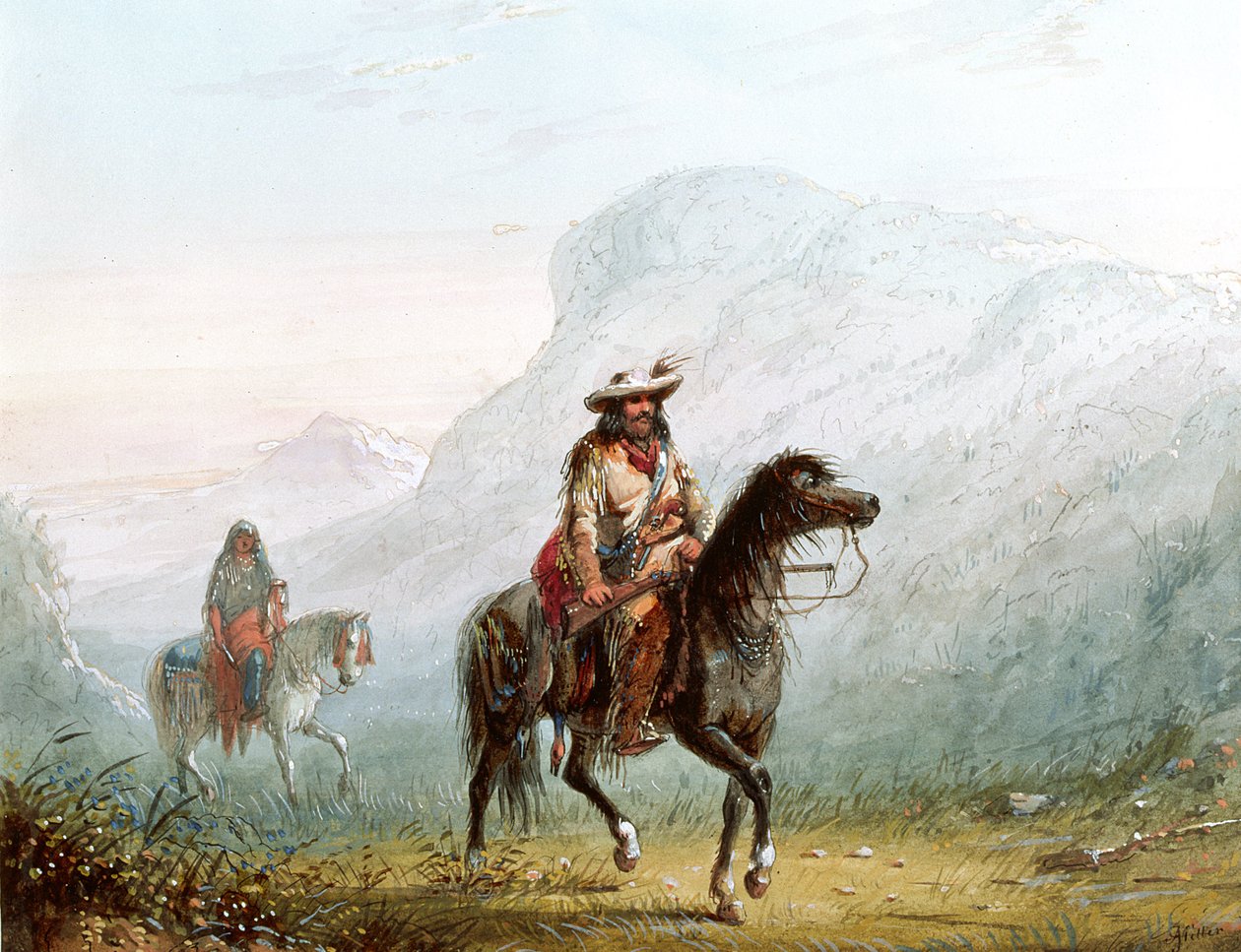 Bourgeois Walker and his Squaw, 1837 af Alfred Jacob Miller