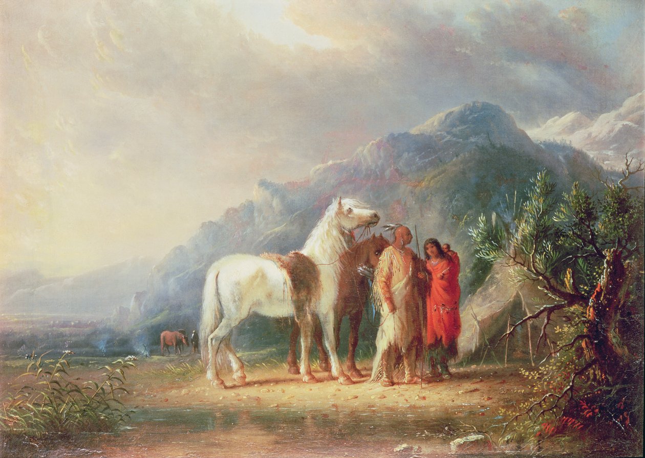 Sioux Camp Scene af Alfred Jacob Miller