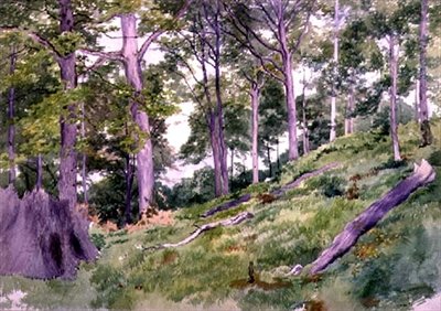Rydning i skoven nær Ludlow, 19. århundrede af Alfred Nichols