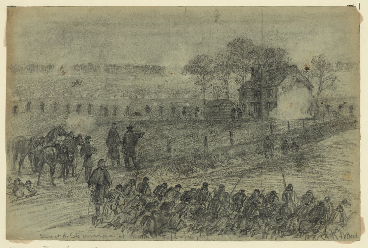 Scene ved den sene rekognoscering hos Morton Ford af Alfred Rudolph Waud