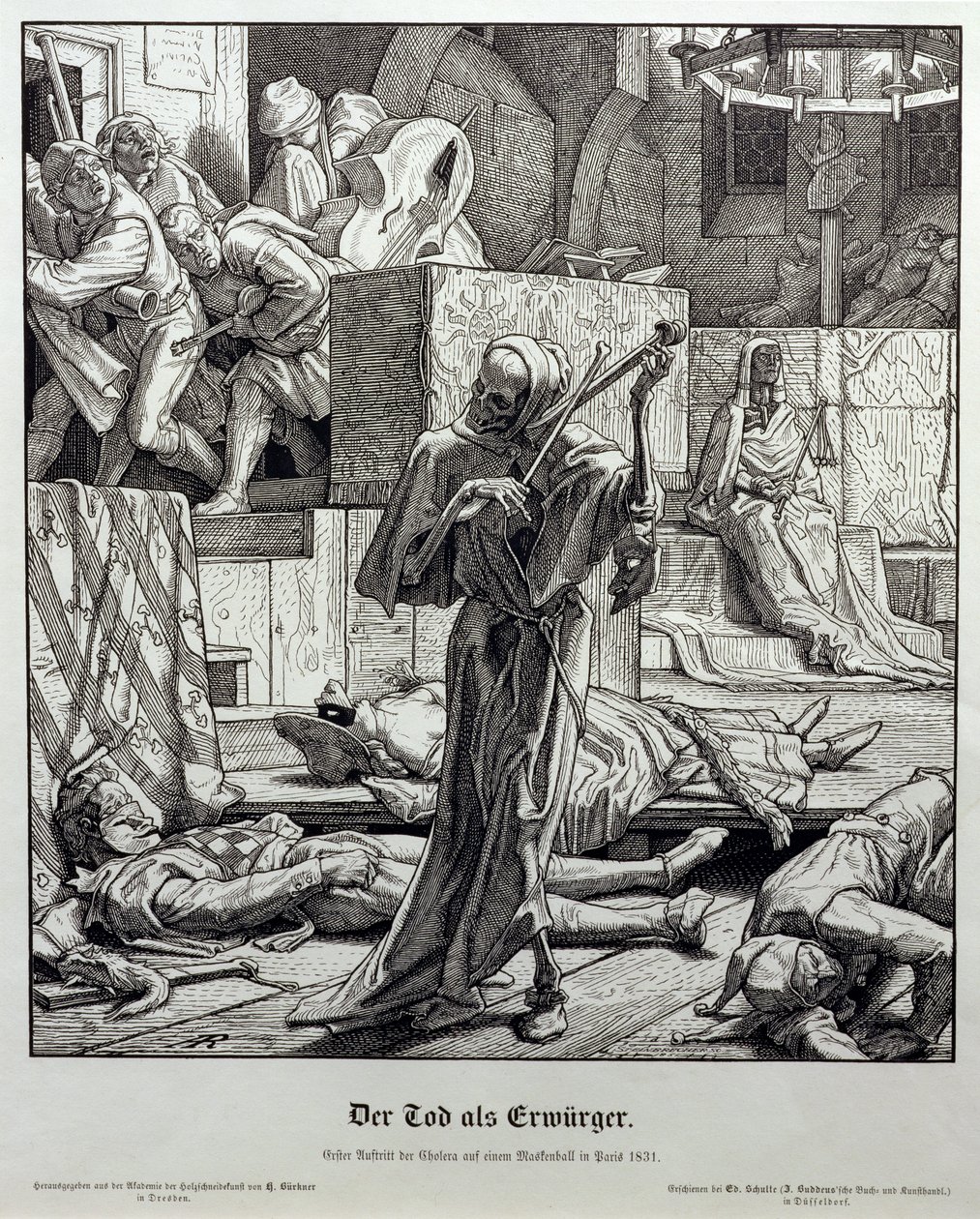 Death as Assassin, 1851 (trægravering) af Alfred Rethel