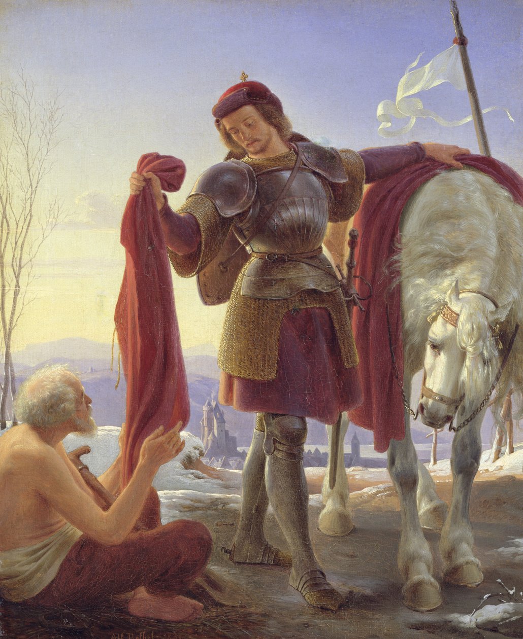 Sankt Martin og tiggeren, 1836 af Alfred Rethel