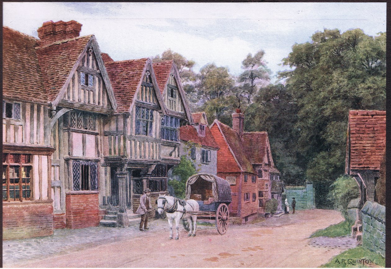 Chiddingstone, Kent, fra The Cottages and the Village Life of Rural England udgivet af Dent & Sons Limited, 1912 af Alfred Robert Quinton