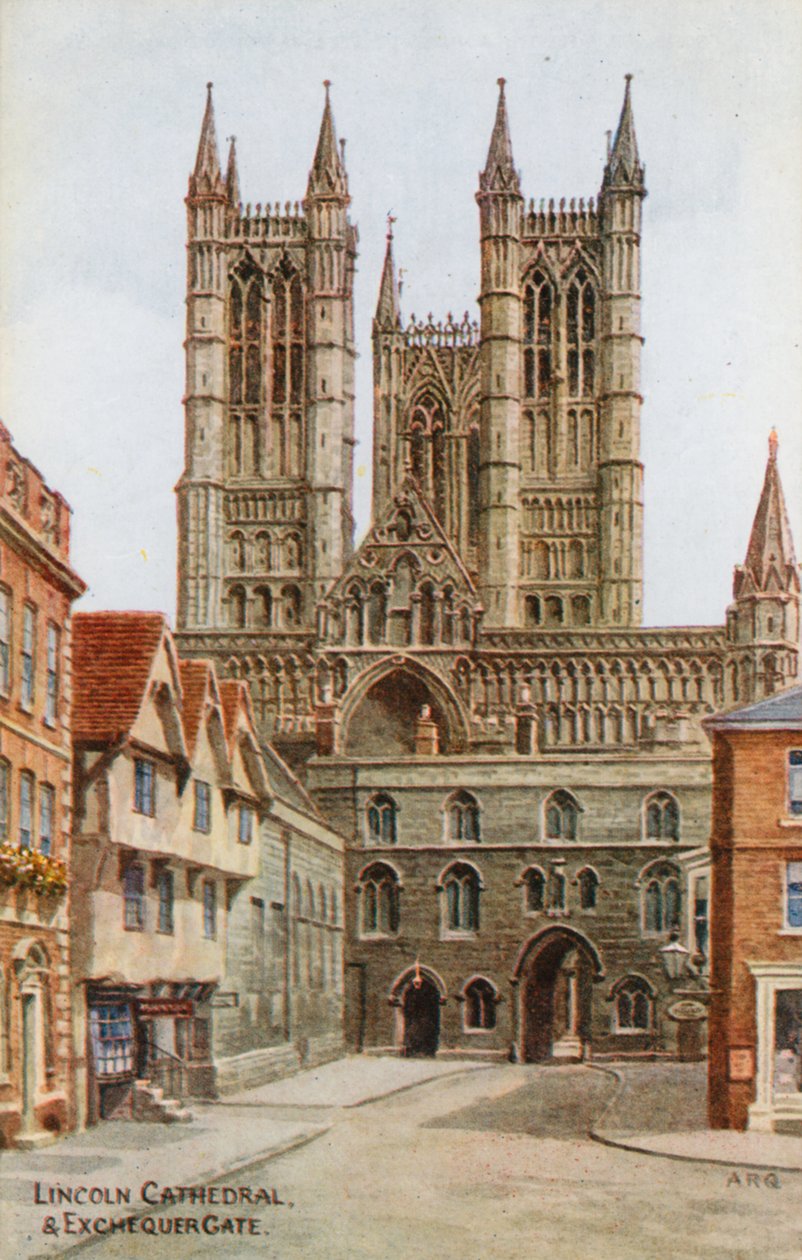 Lincoln Cathedral og Exchequer Gate af Alfred Robert Quinton